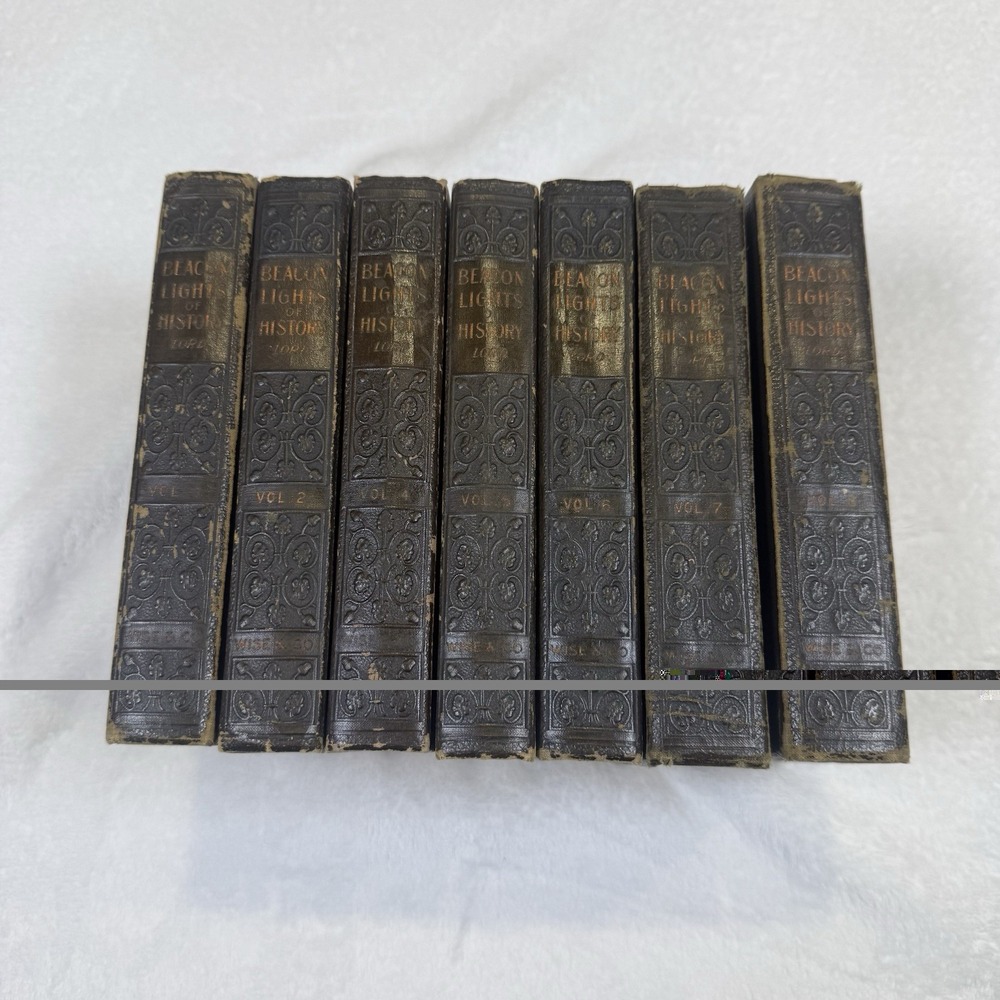 1921 Beacon Lights of History John Lord 7-Vol Set 1-2 4-8 Missing 3